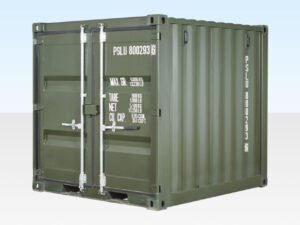 8ft One Trip Shipping Container Green (RAL 6007)